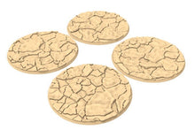 Load image into Gallery viewer, Desertic - Lot of 25mm to 64mm craked desert texture &amp; round bases usable for kill team, necromunda, warmachine, , warcry, AOS
