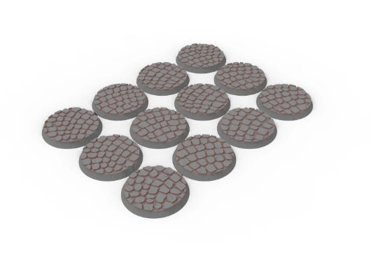 Civil - Lot of 25mm to 64mm round bases & textures usable for Oldhammer, saga, age of sigmar, confrontation, wargame...