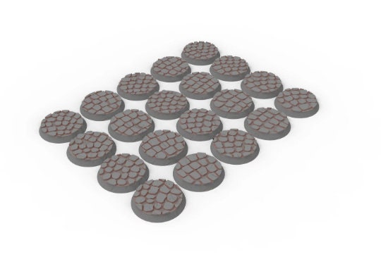 Civil - Lot of 25mm to 64mm round bases & textures usable for Oldhammer, saga, age of sigmar, confrontation, wargame...