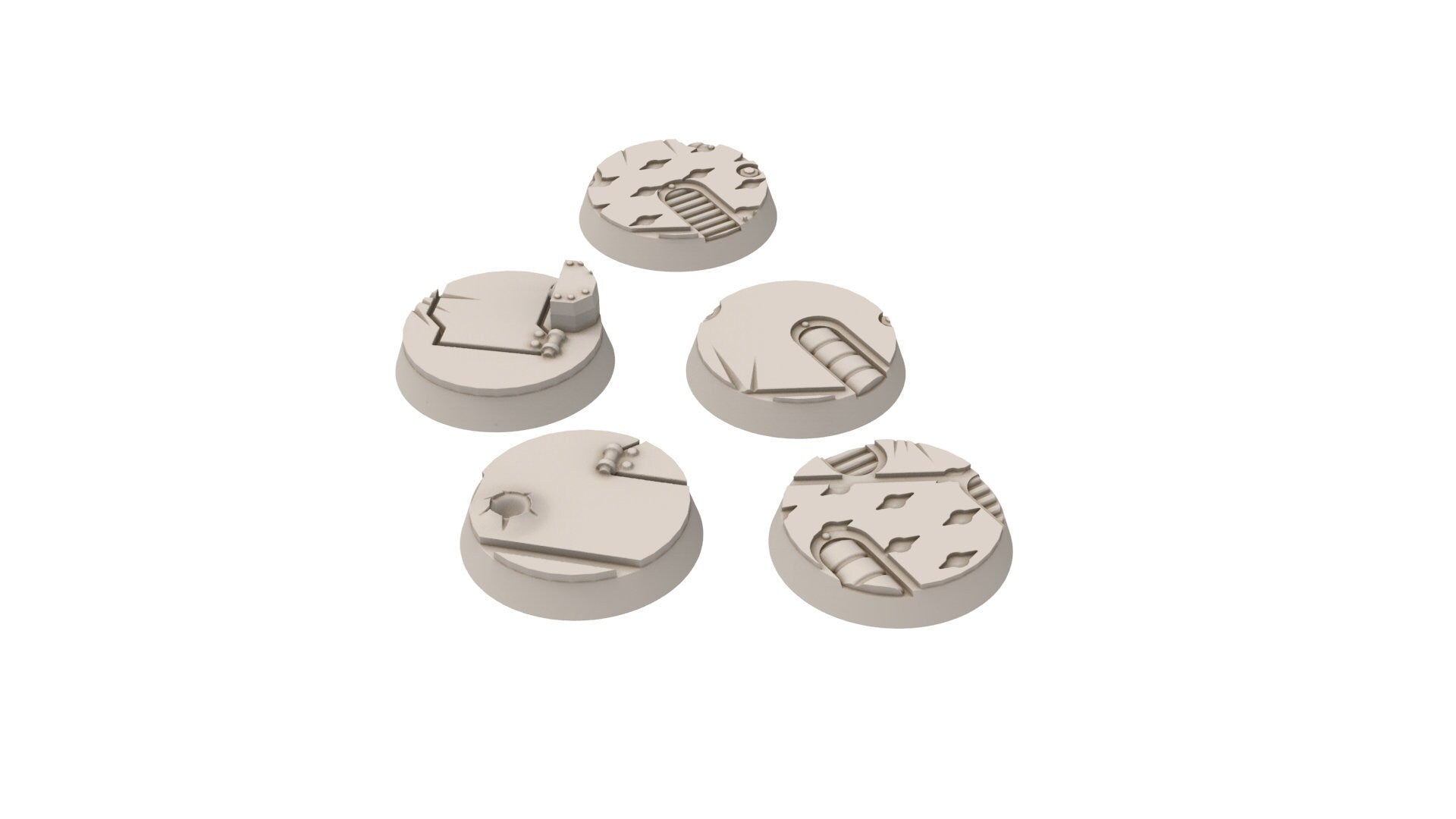 Imperial - Lot of Imperial interstellar starship texture round bases for miniatures, size 25mm