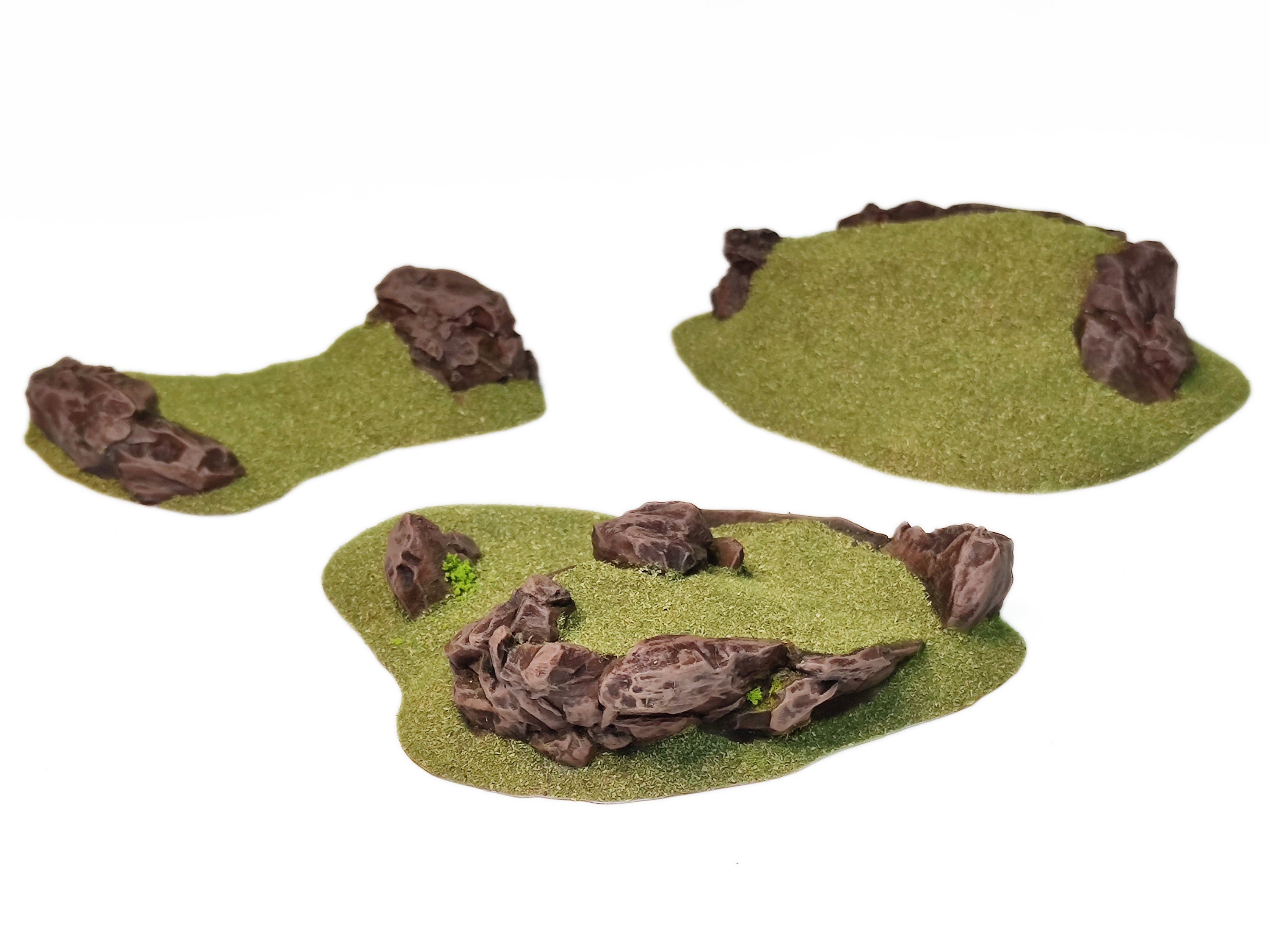 Terrain - Hills, Middle rings miniatures terrain scenery for wargame D&D, Lotr... The Printing Goes Ever On