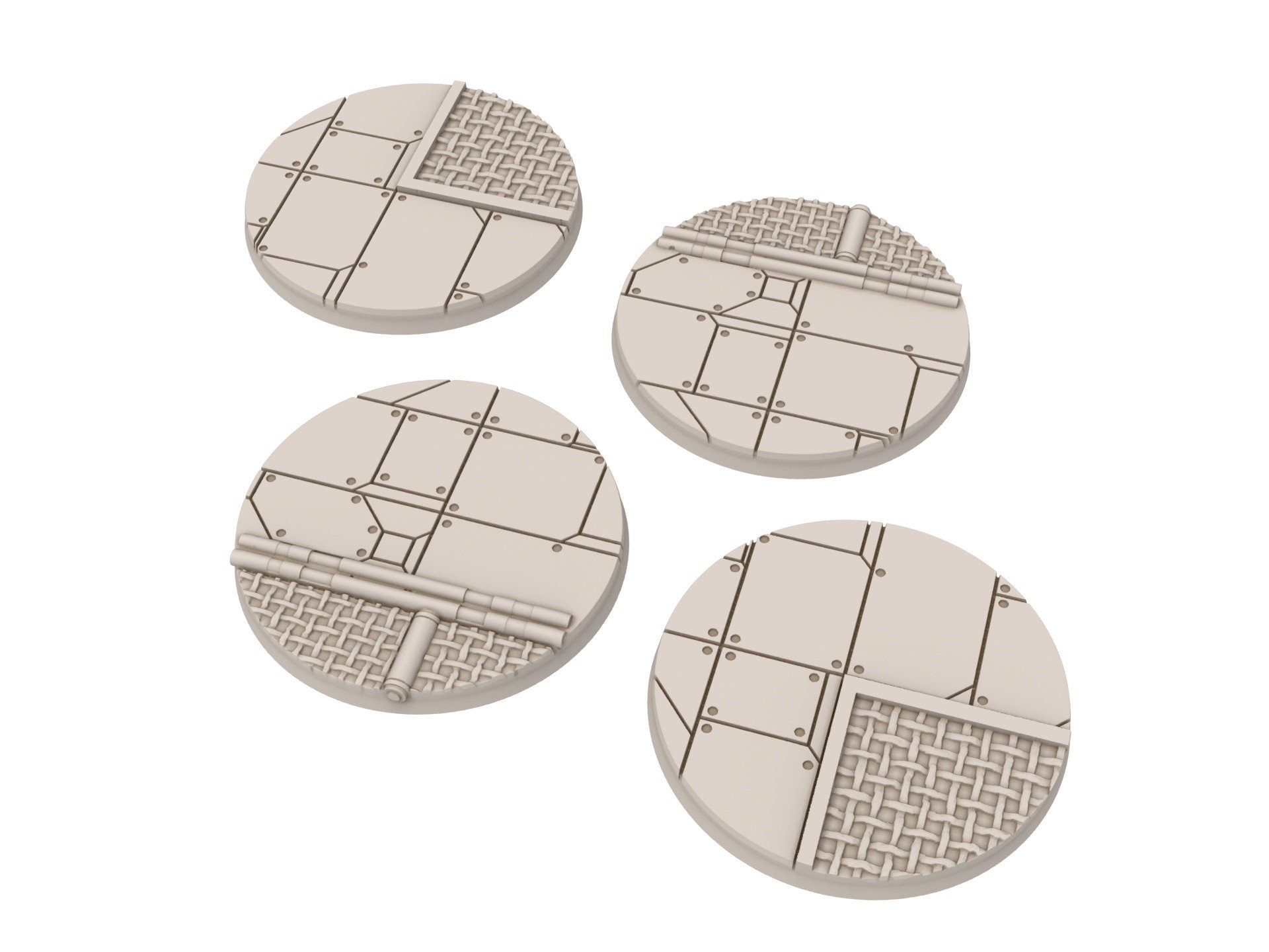 StarShip V2 - Lot of StarShip texture round bases for miniatures, size 25mm, usable for Warmachine, Starfinder and sci-fi wargames.