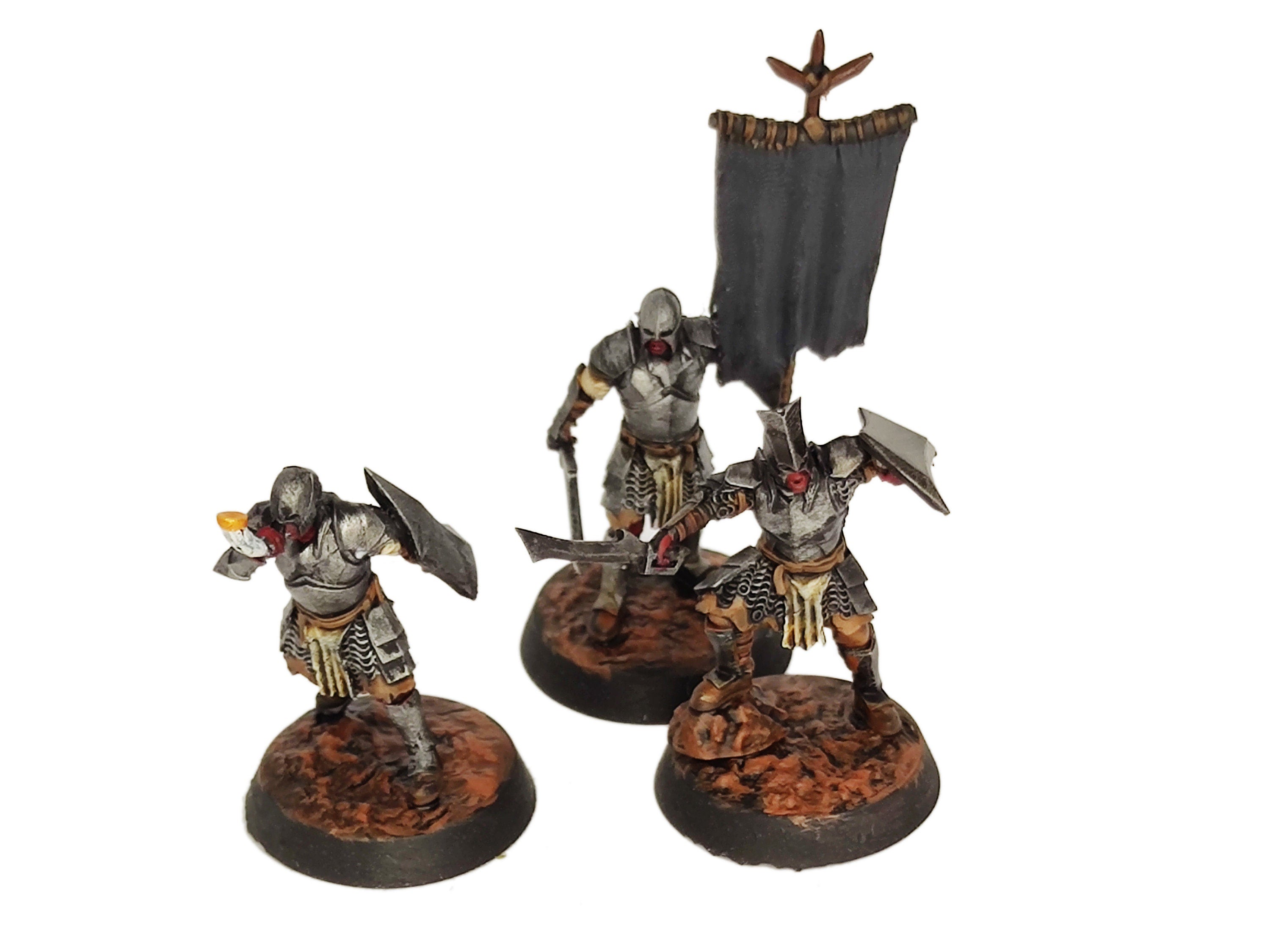 Orc horde - Super orcs spearmen Command, Orc warriors warband, Middle rings miniatures pour wargame D&D, SDA...