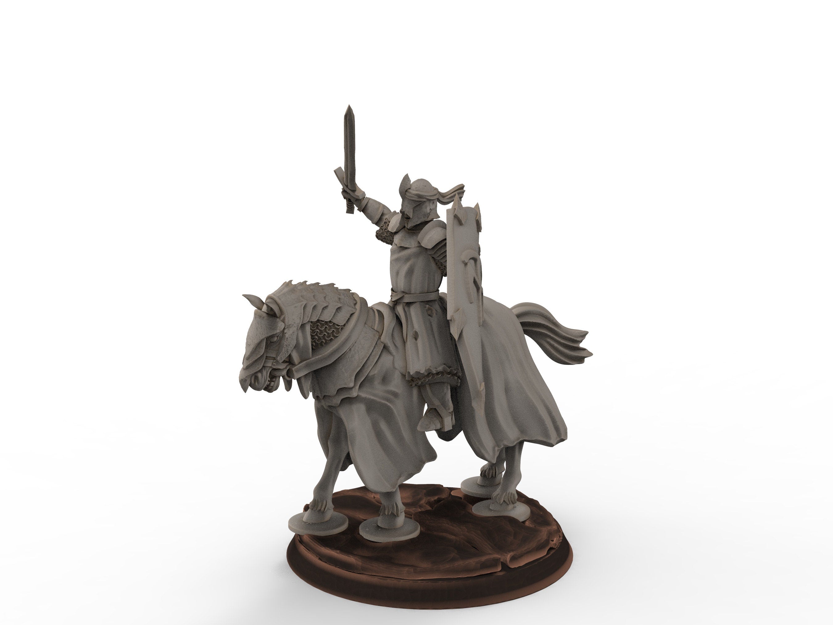 Orcs horde - Dark Souled Staff Mounted, ruins city river, Middle rings miniatures for wargame D&D, Lotr.. Khurzluk Miniatures