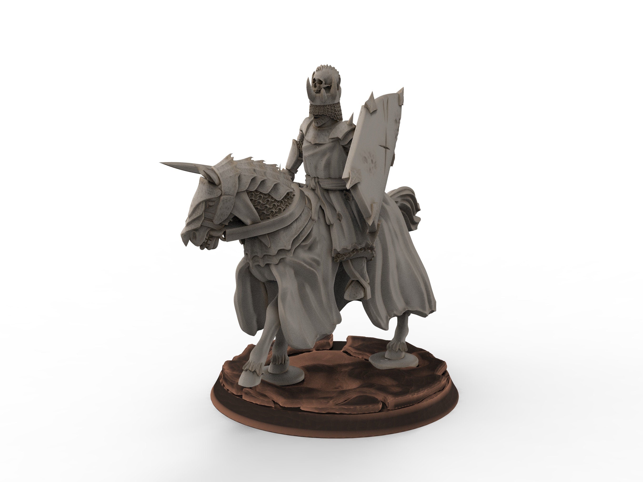Orcs horde - Dark Souled Staff Mounted, ruins city river, Middle rings miniatures for wargame D&D, Lotr.. Khurzluk Miniatures