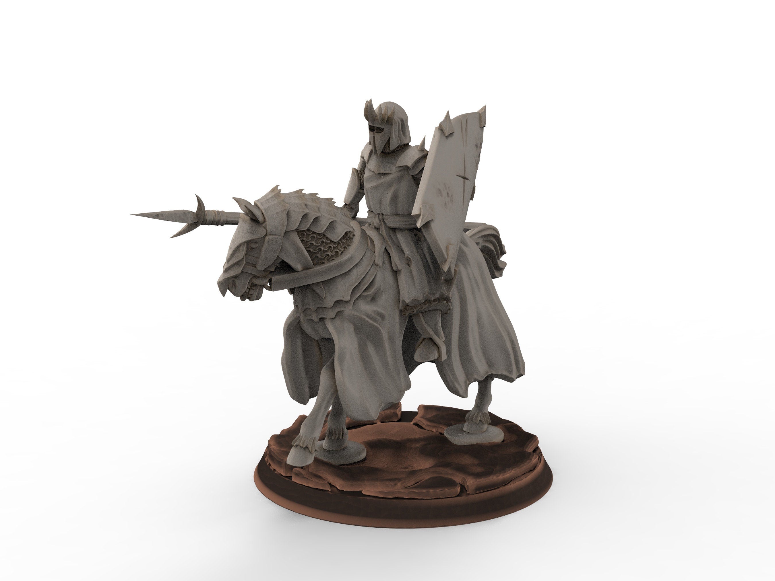Orcs horde - Dark Souled Staff Mounted, ruins city river, Middle rings miniatures for wargame D&D, Lotr.. Khurzluk Miniatures