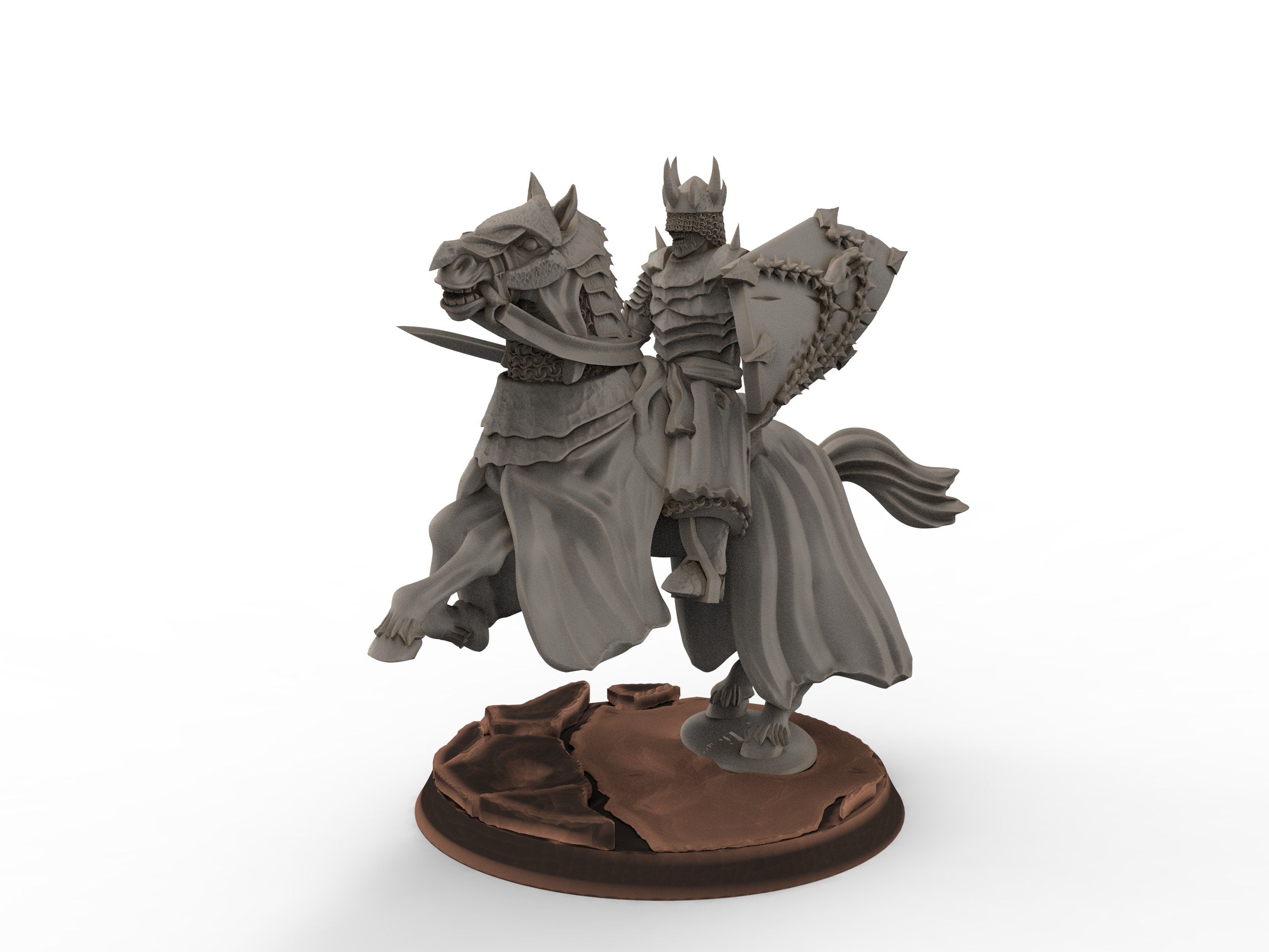 Orcs horde - Dark Souled Staff Mounted, ruins city river, Middle rings miniatures for wargame D&D, Lotr.. Khurzluk Miniatures