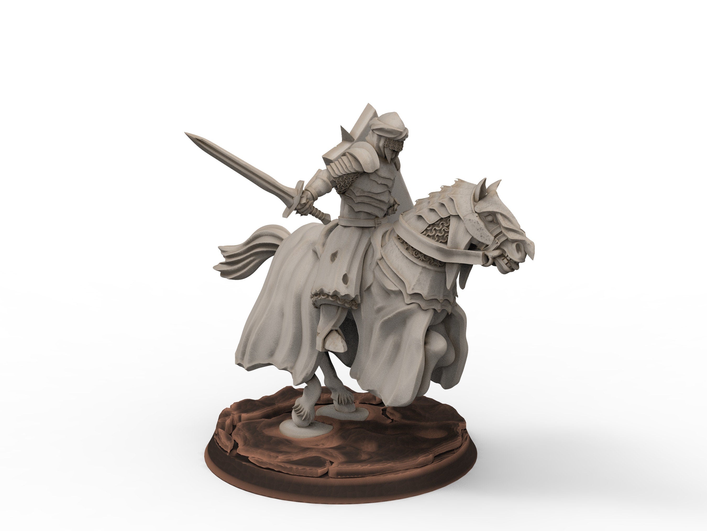 Orcs horde - Dark Souled Staff Mounted, ruins city river, Middle rings miniatures for wargame D&D, Lotr.. Khurzluk Miniatures