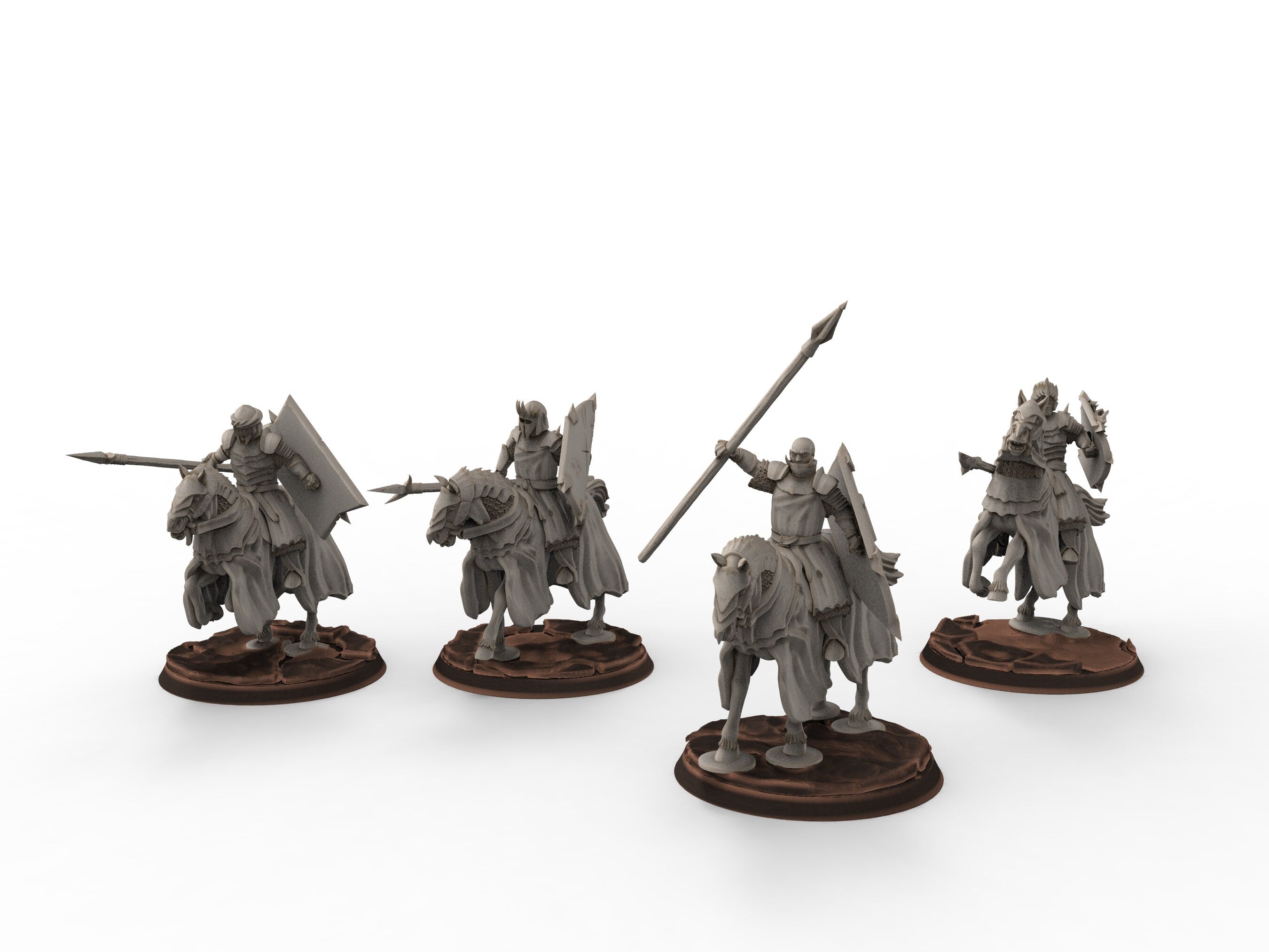 Orcs horde - Dark Souled Staff Mounted, ruins city river, Middle rings miniatures for wargame D&D, Lotr.. Khurzluk Miniatures
