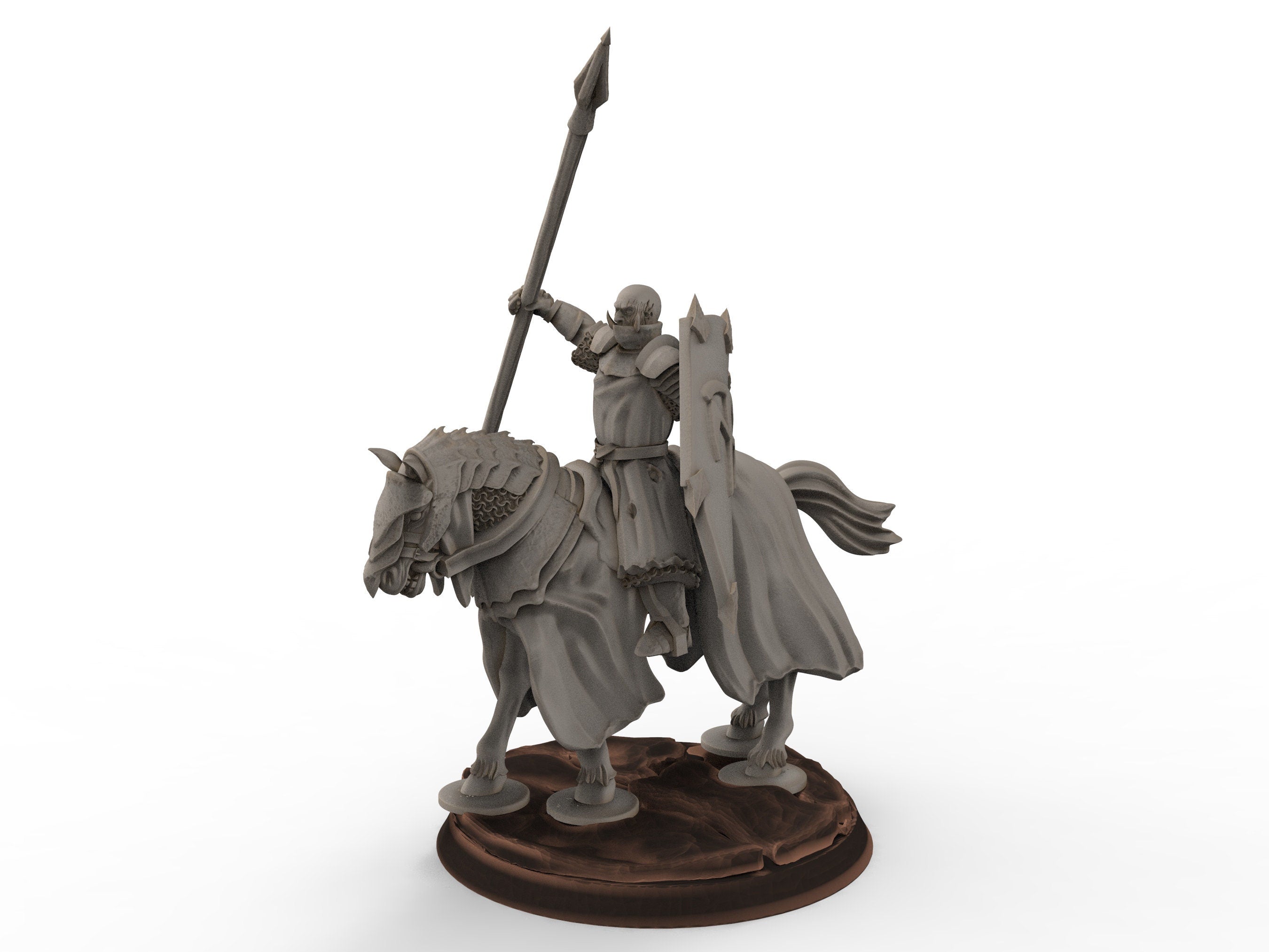 Orcs horde - Dark Souled Staff Mounted, ruins city river, Middle rings miniatures for wargame D&D, Lotr.. Khurzluk Miniatures