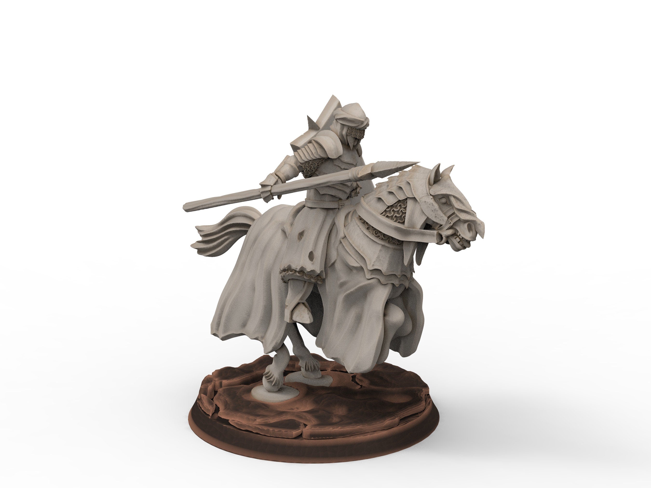 Orcs horde - Dark Souled Staff Mounted, ruins city river, Middle rings miniatures for wargame D&D, Lotr.. Khurzluk Miniatures