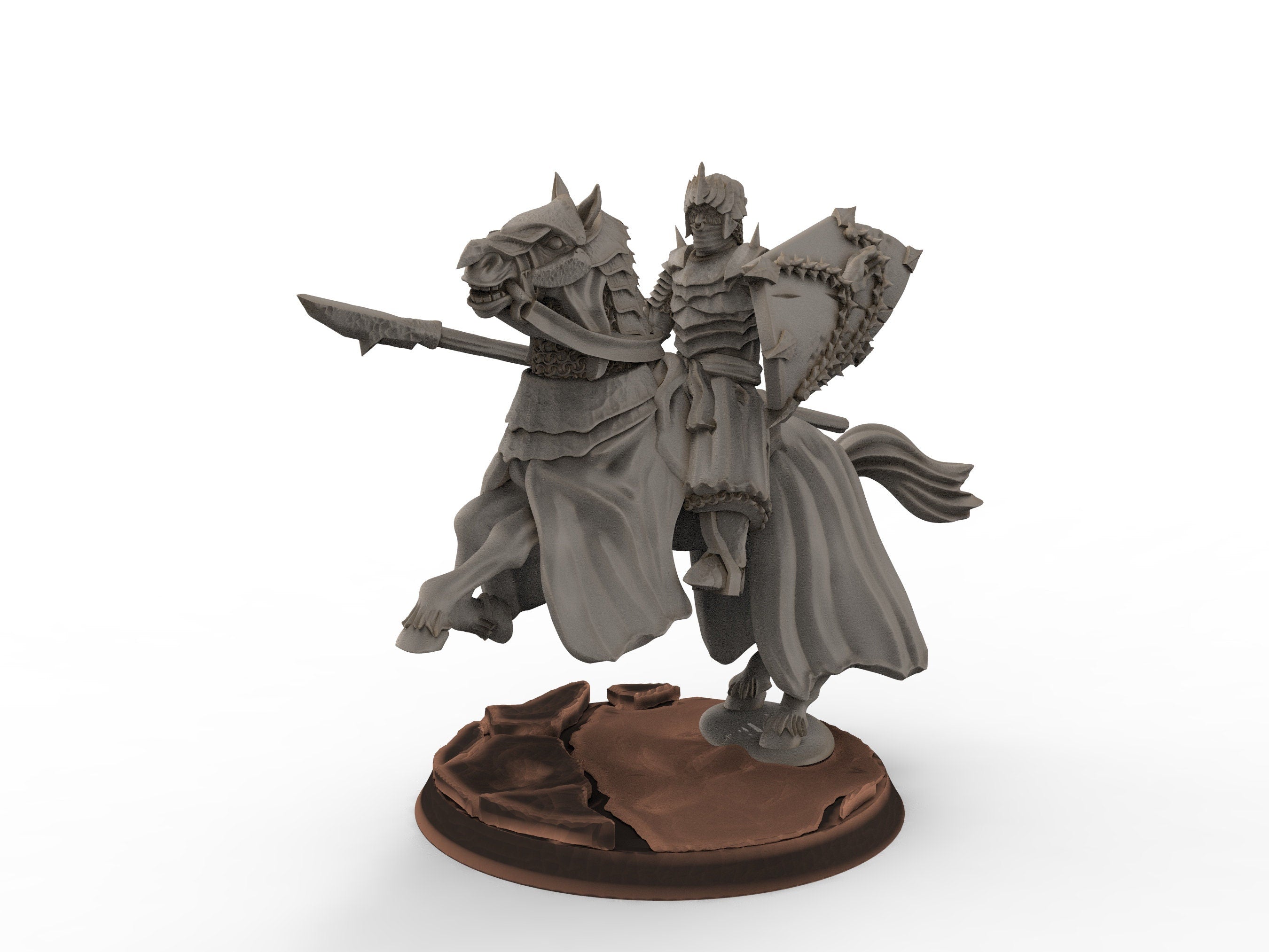 Orcs horde - Dark Souled Staff Mounted, ruins city river, Middle rings miniatures for wargame D&D, Lotr.. Khurzluk Miniatures