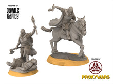 Load image into Gallery viewer, Rohan - West Human Captain, Knight of Rohan, the Horse-lords, rider of the mark, minis for wargame D&amp;D, Lotr...
