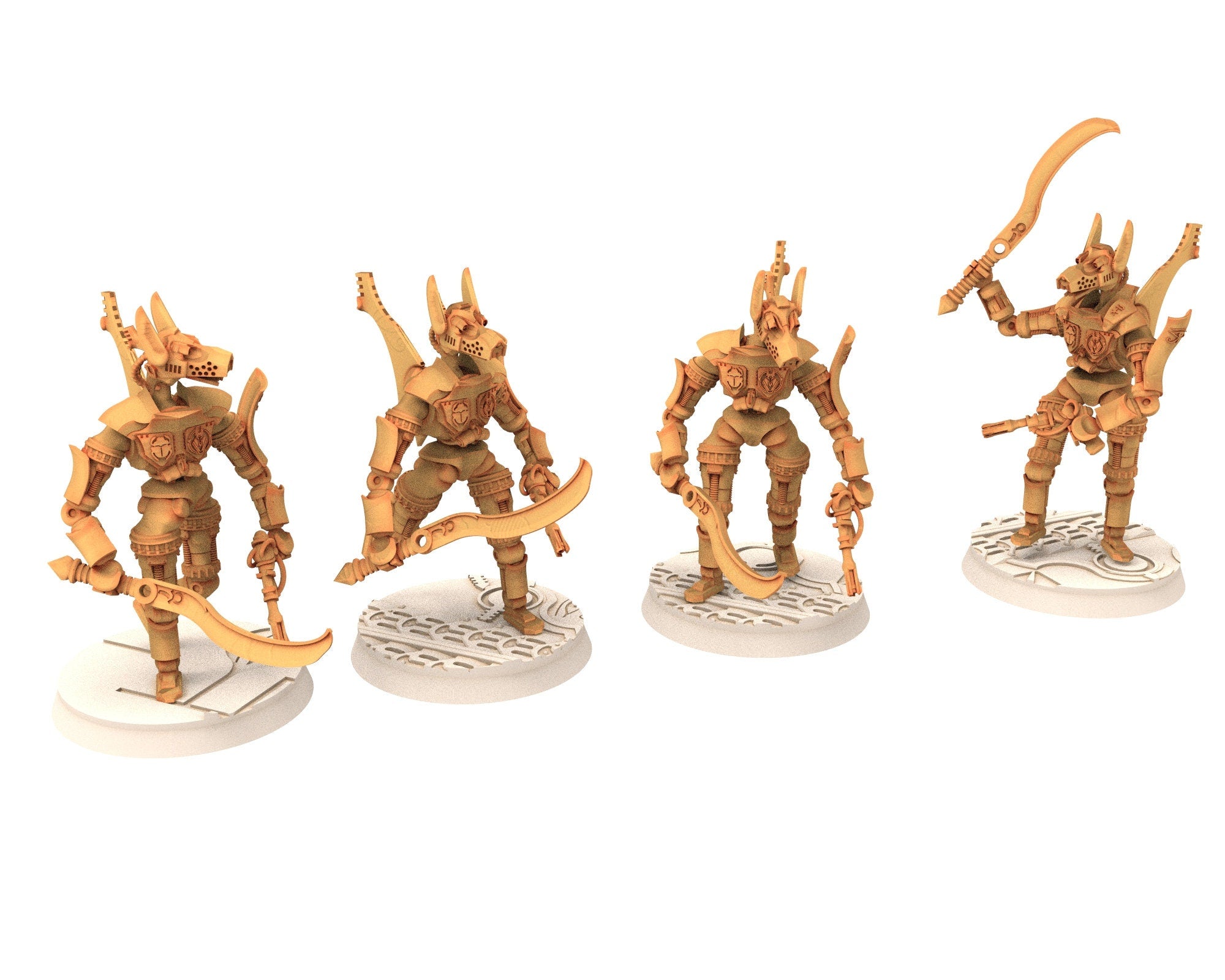 Cinan - Anubis - Akhet - Athyr : Assault, Battle Drone, space robot guardians of the Necropolis, modular posable miniatures