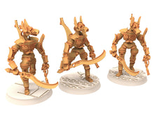 Load image into Gallery viewer, Cinan - Anubis - Akhet - Athyr : Assault, Battle Drone, space robot guardians of the Necropolis, modular posable miniatures
