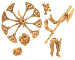 Cinan - Anubis - Chemou - Epiphi : Support, Battle Drone, space robot guardians of the Necropolis, modular posable miniatures