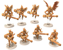 Load image into Gallery viewer, Cinan - Anubis - Chemou - Pakhon : Assault, Battle Drone, space robot guardians of the Necropolis, modular posable miniatures
