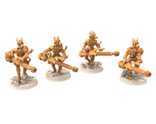 Load image into Gallery viewer, Cinan - Anubis - Chemou - Pakhon : Assault, Battle Drone, space robot guardians of the Necropolis, modular posable miniatures
