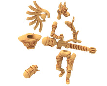 Load image into Gallery viewer, Cinan - Anubis - Chemou - Pakhon : Assault, Battle Drone, space robot guardians of the Necropolis, modular posable miniatures
