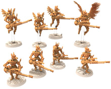 Load image into Gallery viewer, Cinan - Anubis - Chemou - Payni : Assault, Battle Drone, space robot guardians of the Necropolis, modular posable miniatures
