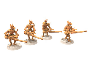 Cinan - Anubis - Chemou - Payni : Assault, Battle Drone, space robot guardians of the Necropolis, modular posable miniatures