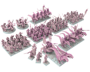 Dark Elves - 28mm Great banner Bearer, dark elves, Merciless north pillars usable for 9th Age, Fantasy Battle, Oldhammer, King of war, D&D