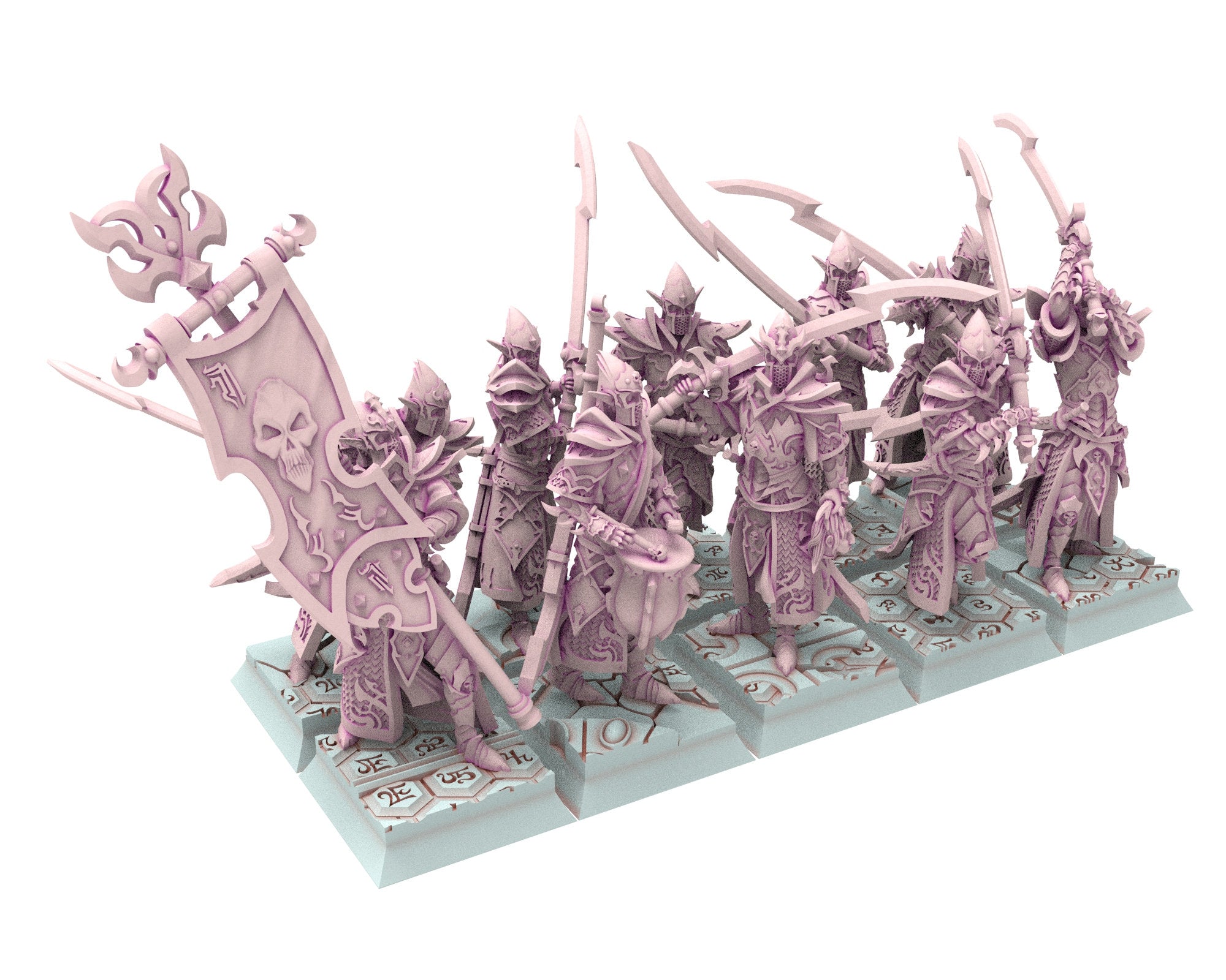 Dark Elves - 32mm Black Sorceress, dark elves, Merciless north pillars usable for 9th Age, Fantasy Battle, Oldhammer, King of war, D&D