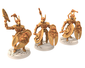 Cinan - Anubis - Akhet - Thout: Assault, Battle Drone, space robot guardians of the Necropolis, modular posable miniatures