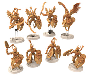 Cinan - Anubis - Akhet - Thout: Assault, Battle Drone, space robot guardians of the Necropolis, modular posable miniatures