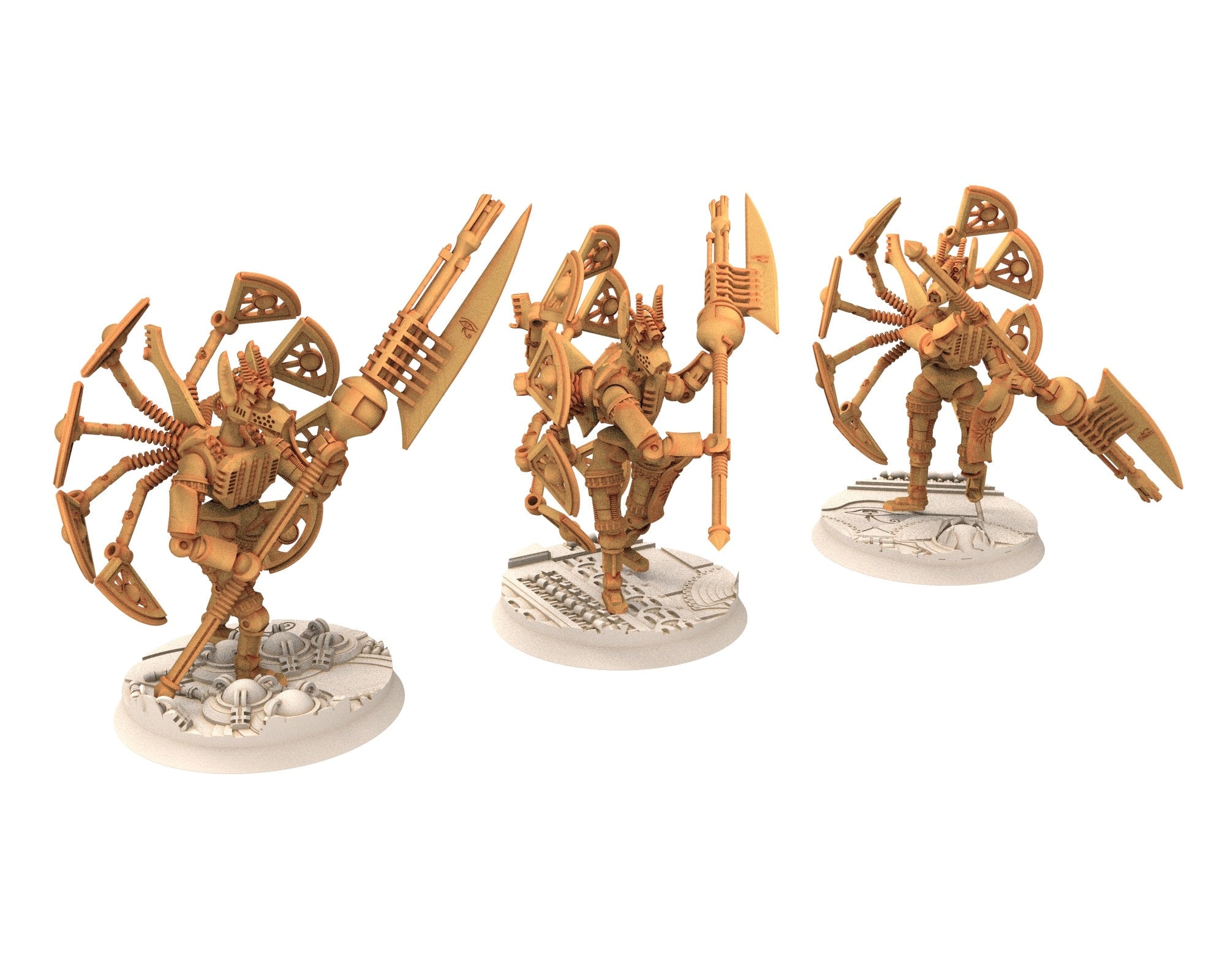 Cinan - Anubis - Chemou - Epiphi : Support, Battle Drone, space robot guardians of the Necropolis, modular posable miniatures