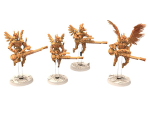 Wound Trackers, Cinan - Anubis - Chemou - Payni : Support, Battle Drone, space robot guardians of the Necropolis, Wargame Accessories