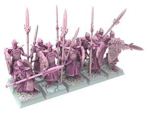 Dark Elves - 32mm Great banner Bearer, dark elves, Merciless north pillars usable for 9th Age, Fantasy Battle, Oldhammer, King of war, D&D