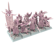 Load image into Gallery viewer, Dark Elves - 28mm Great banner Bearer, dark elves, Merciless north pillars usable for 9th Age, Fantasy Battle, Oldhammer, King of war, D&amp;D
