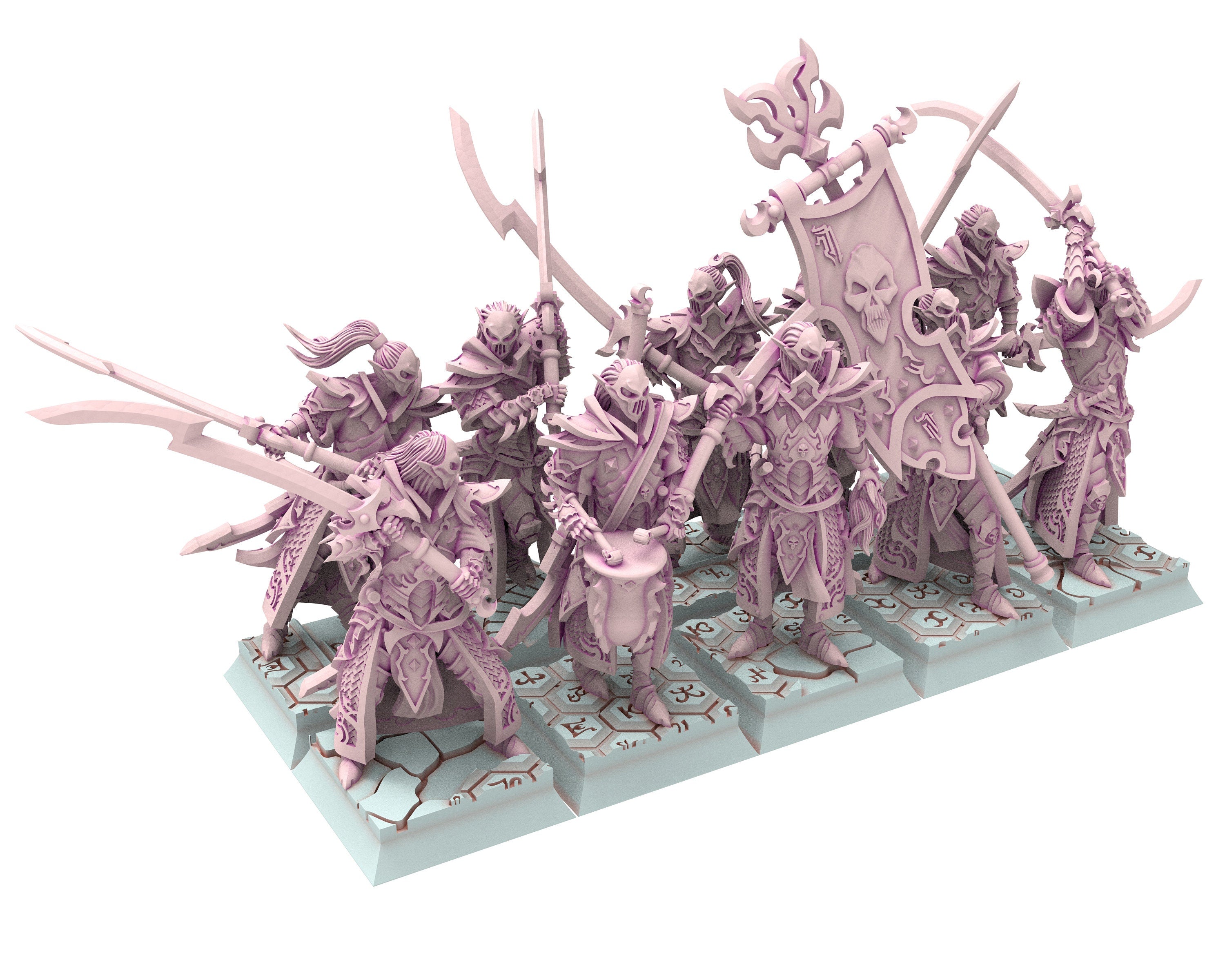 Dark Elves - 32mm Repeater Battery, dark elves, Merciless north pillars usable for 9th Age, Fantasy Battle, Oldhammer, King of war, D&D