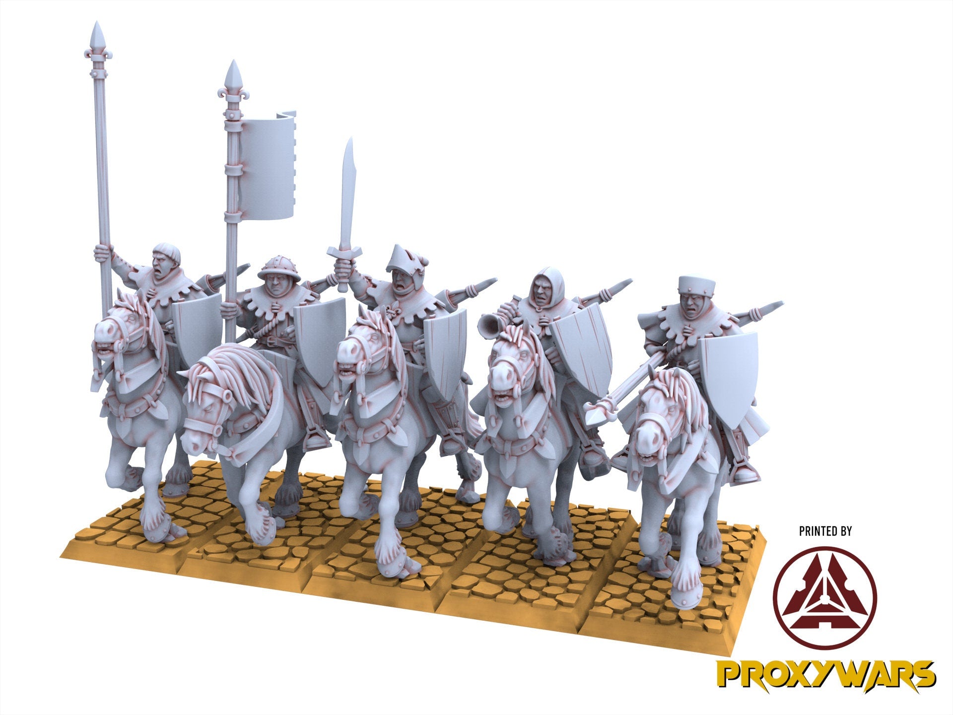 Arthurian Knights - Gallia Mounted Men at Arms, for Oldhammer, king of wars, 9th age, Highlands Miniatures