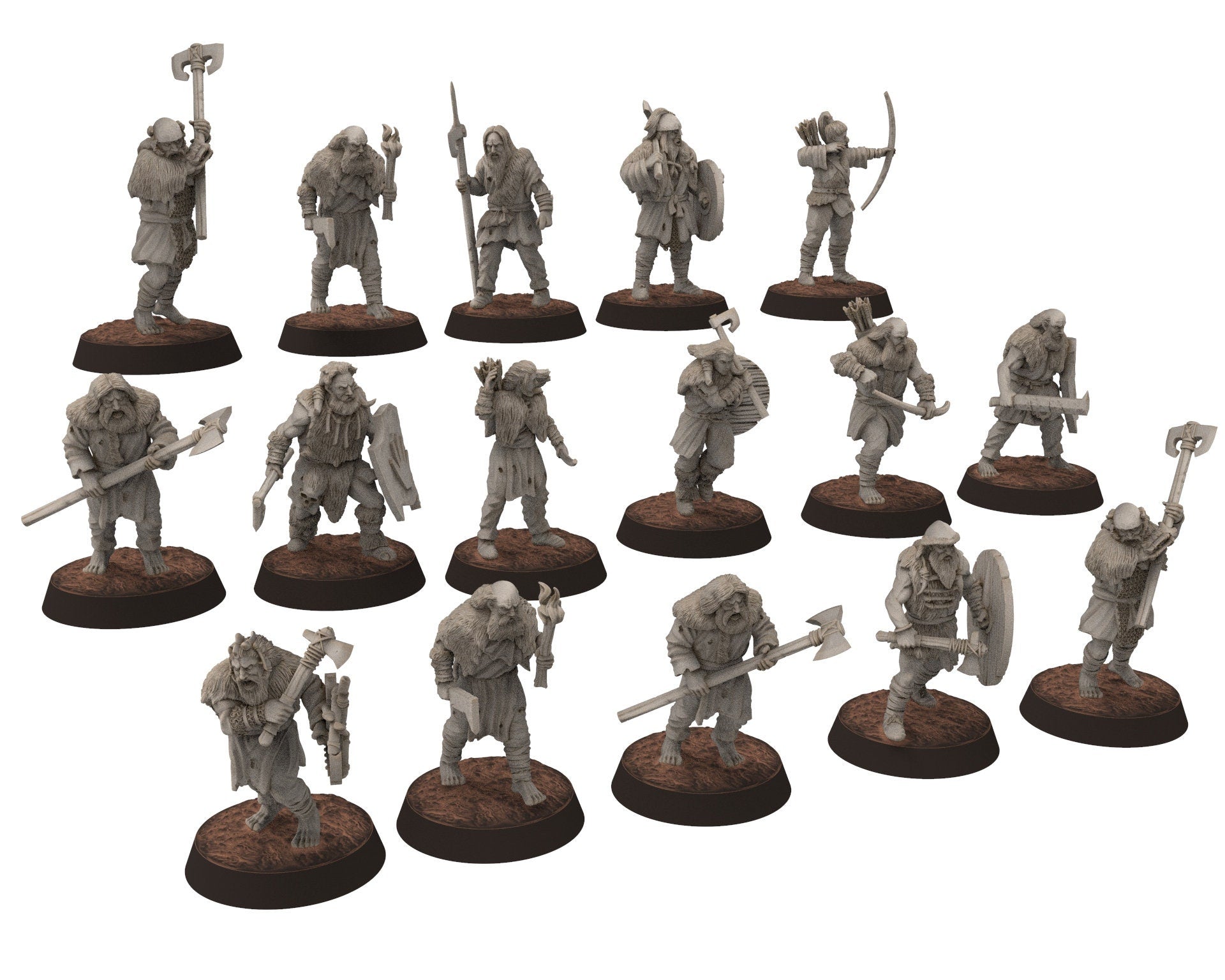 Wildmen - Wildmen west bundle army, Mountaign angry warriors warband, Middle rings miniatures for wargame D&D, Lotr... Khurzluk Miniatures