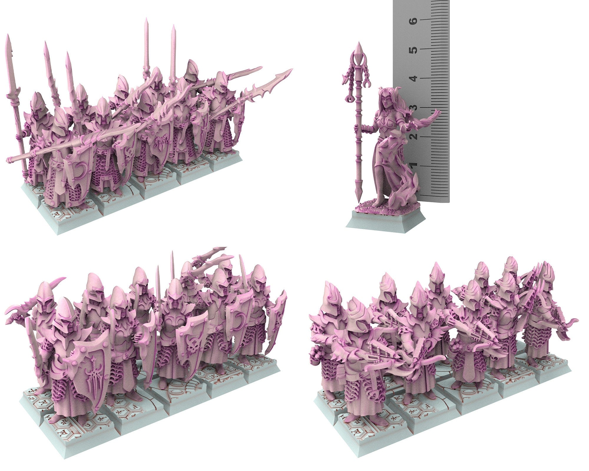 Dark Elves - 3 Units Bundle little army, dark elves, Merciless north pillars usable for 9th Age, Fantasy Battle, Oldhammer, King of war, D&D