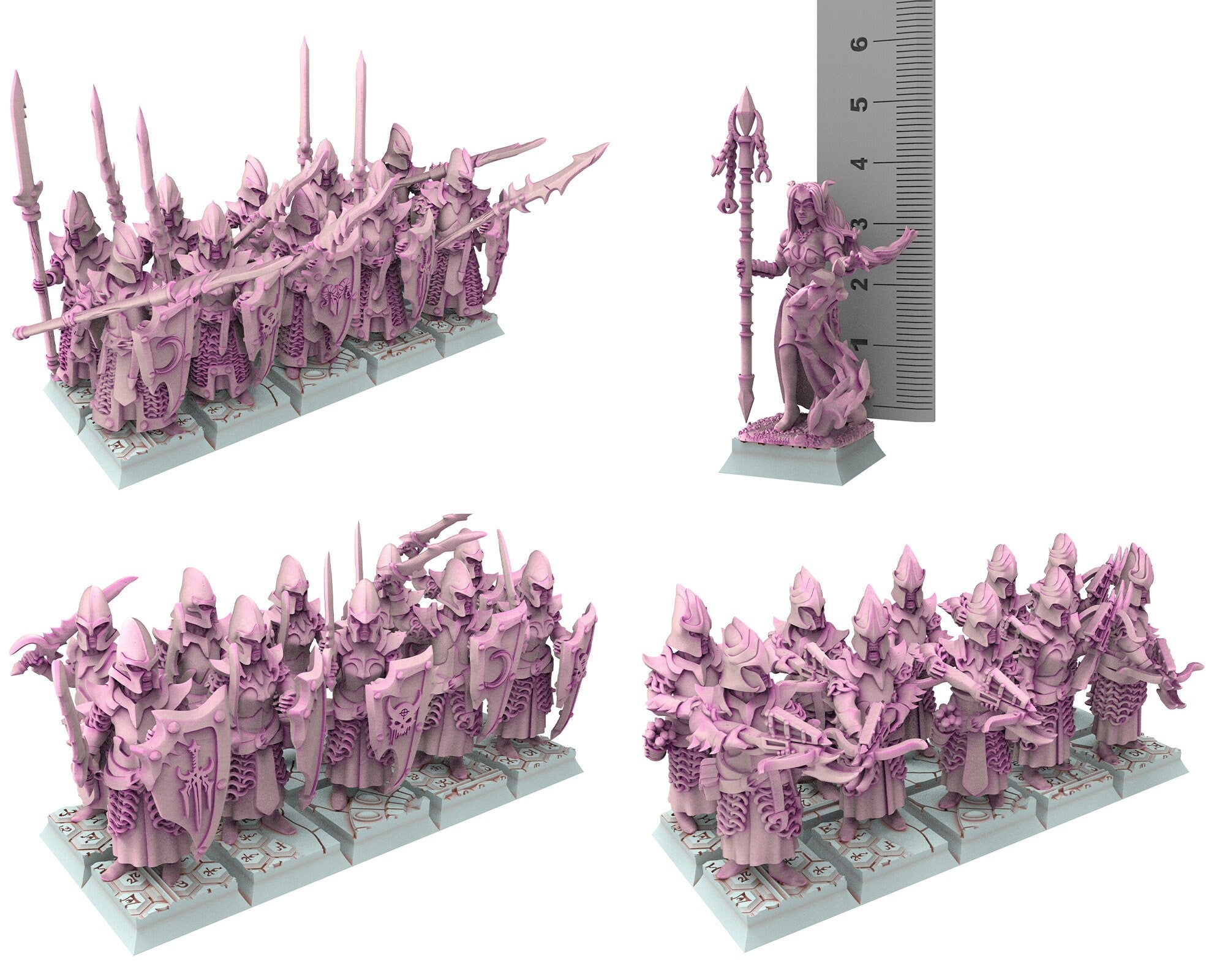 Dark Elves - Crossbow unit 20 soldiers, dark elves, Merciless north pillars usable for 9th Age, Fantasy Battle, Oldhammer, King of war, D&D