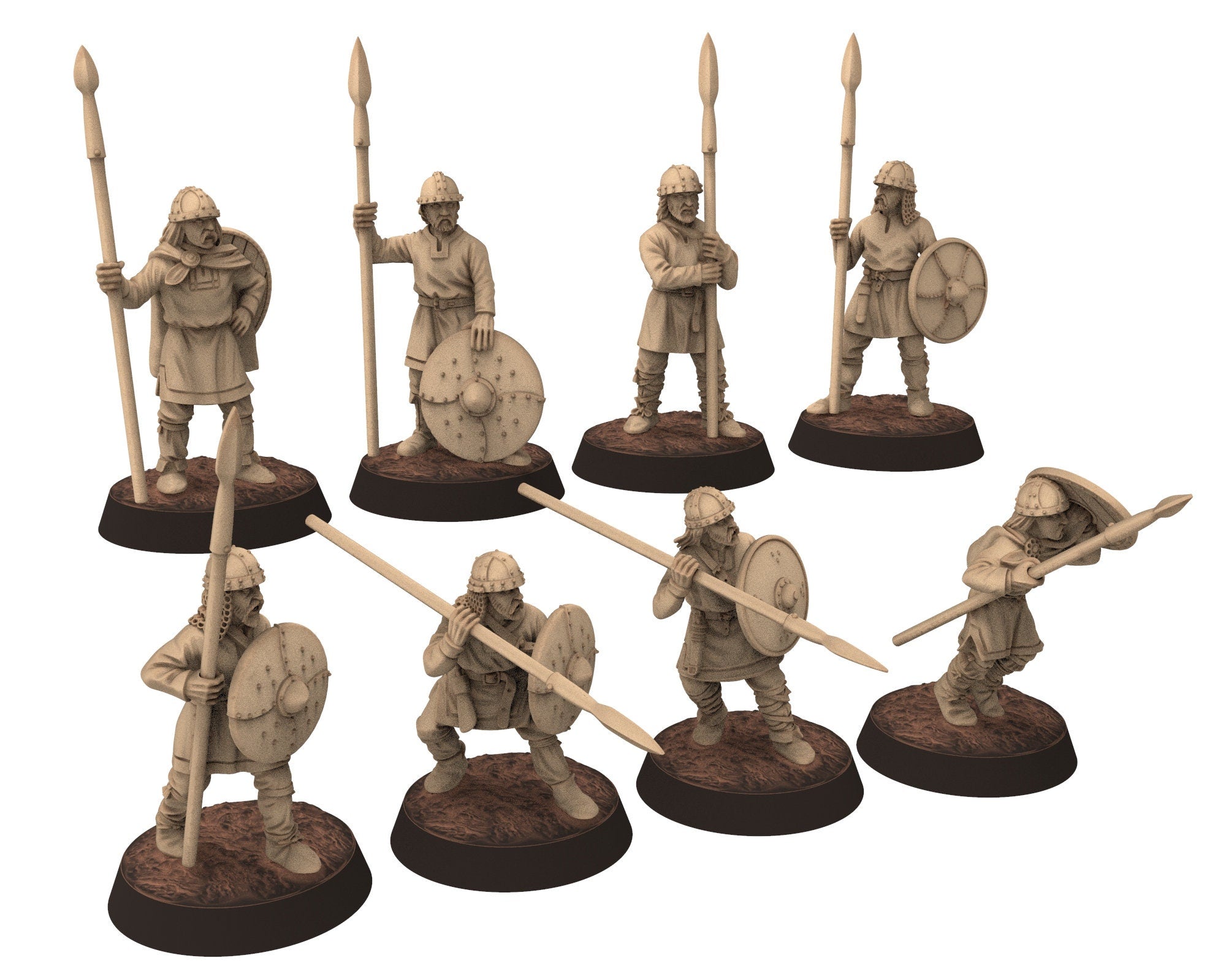 Dark Ages - Carolingian Infantry Small Army bundle Footmen Warriors Frank, Miniatures 28mm, Wargame Historical Saga... Medbury miniature