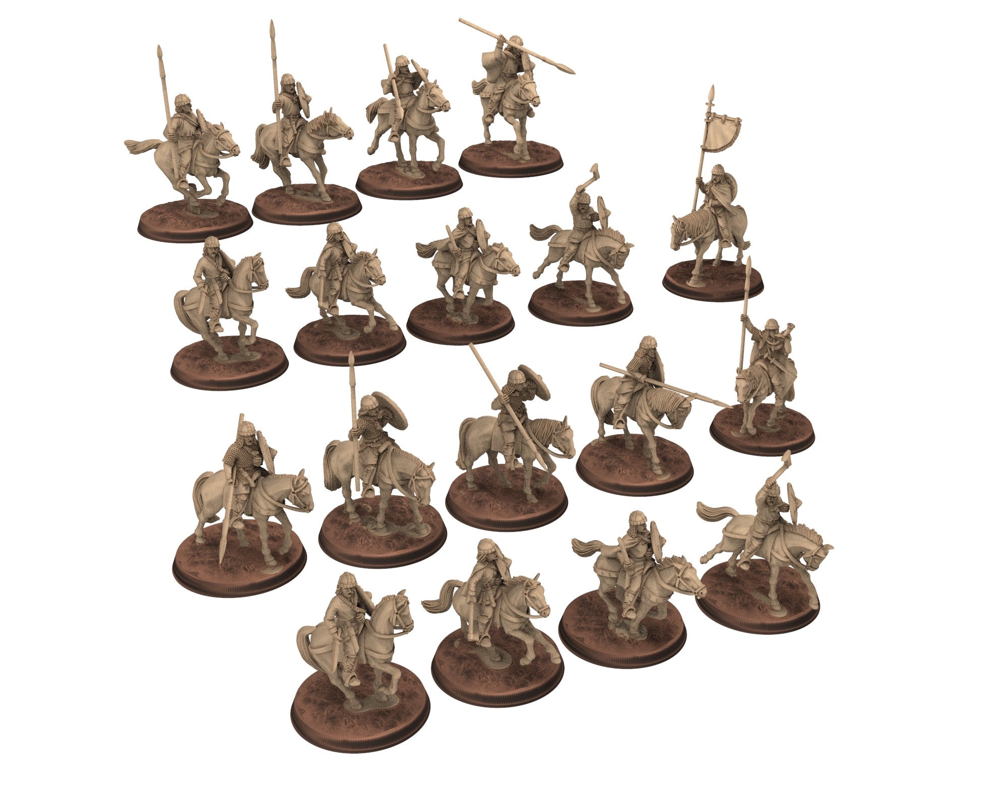 Dark Ages - Carolingian Cavalry unit of Frank Warrior Cavalrymen, Miniatures 28mm, Wargame Historical Saga... Medbury miniature