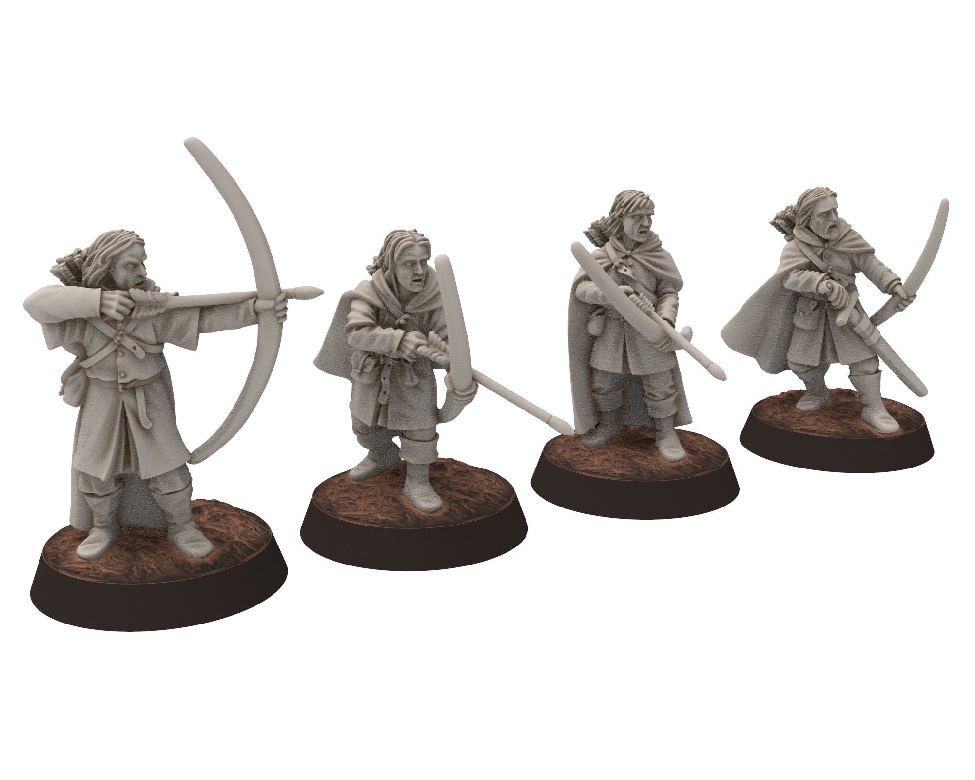 Ornor - Grey Rangers Unit with Bows & Spears, Lost Kingdom of the North, Misty Mountains, Medburry miniatures for wargame, DnD, Lotr