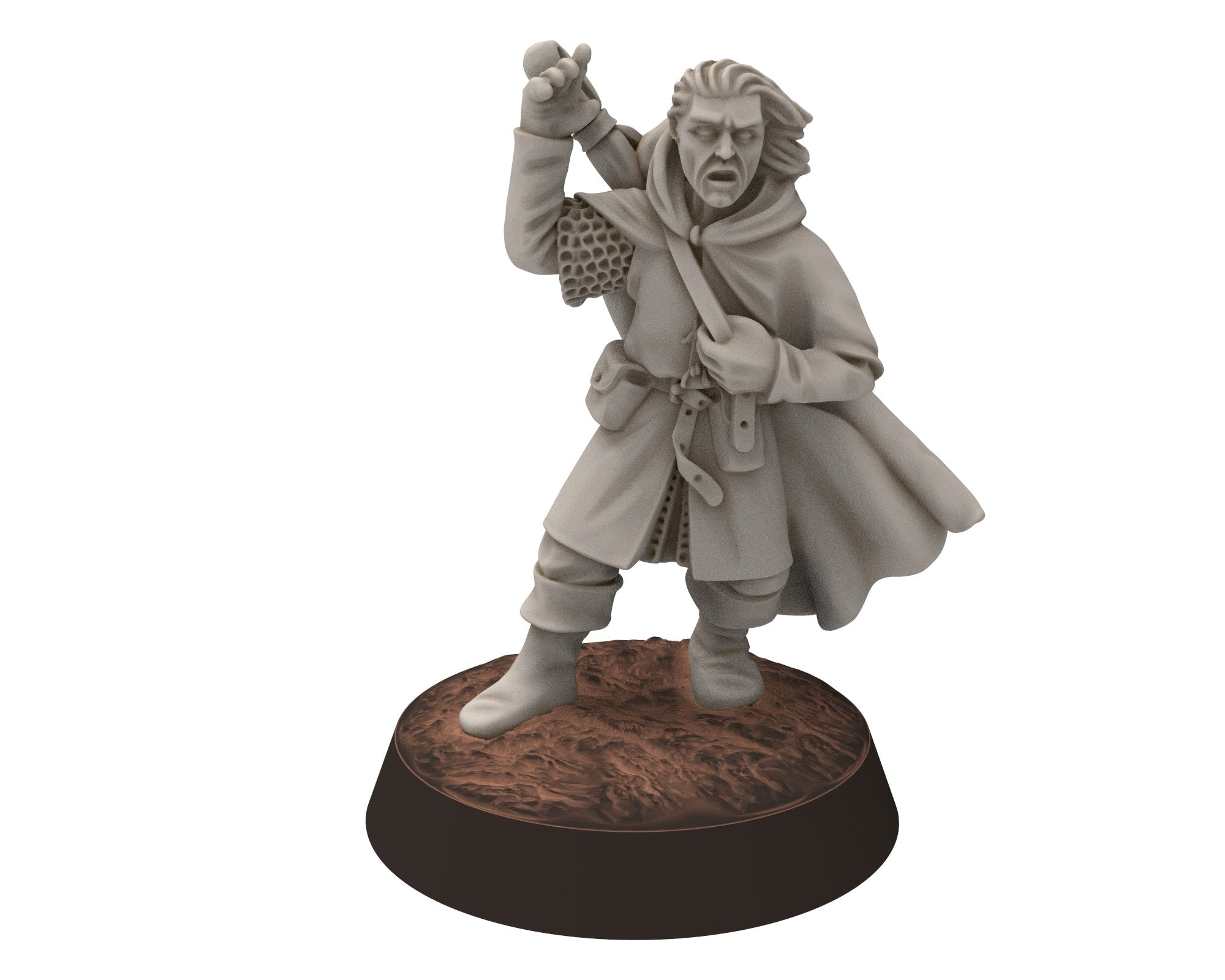 Ornor - Grey Rangers Character with pipe Version 4, Lost Kingdom of the North, Misty Mountains, Medburry miniatures for wargame, DnD, Lotr