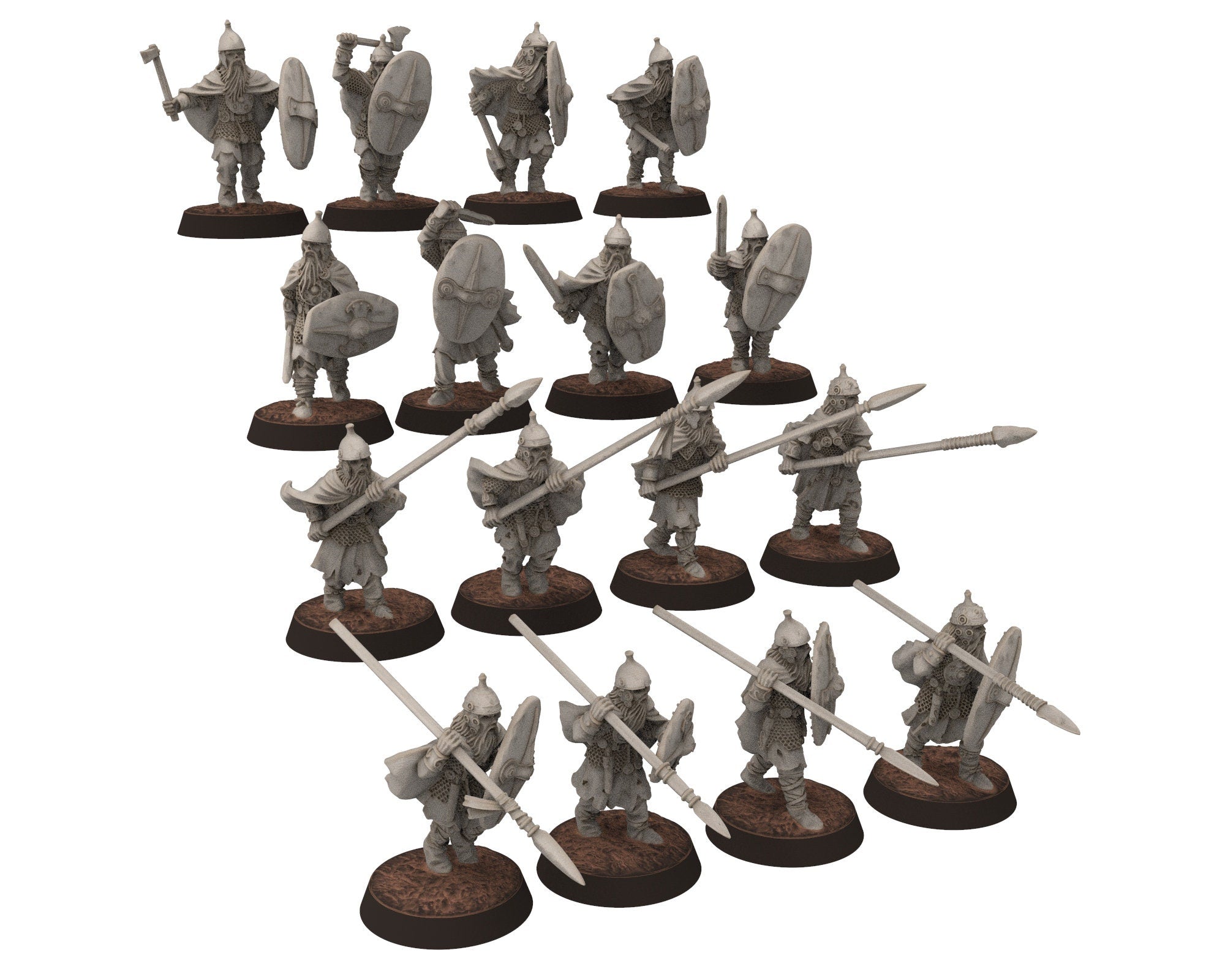 Undead Ghosts - Ghosty Gaul specters of the old war with Axes, marshland of the east under the mountain, miniatures for wargame D&D, LOTR...