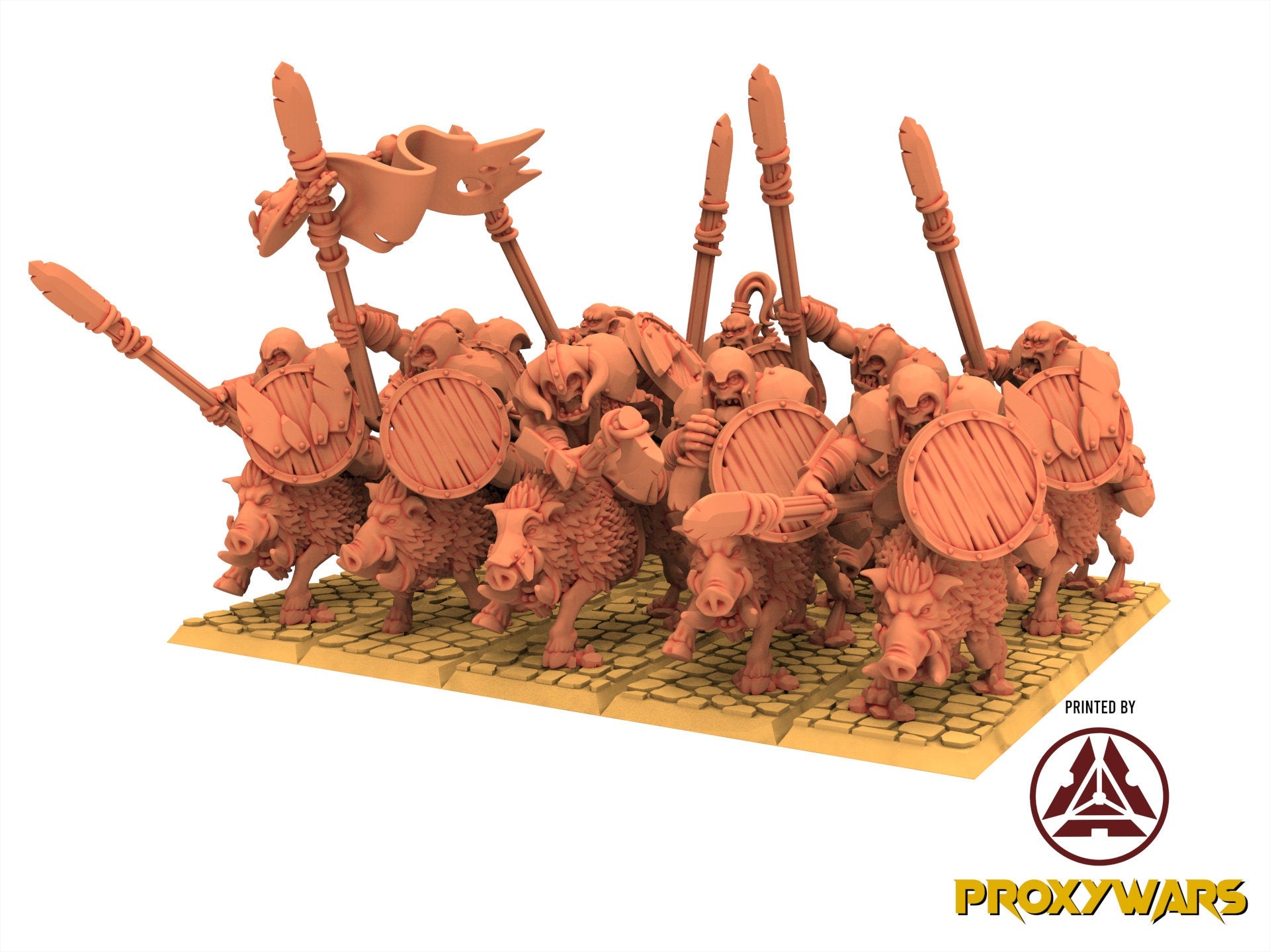 Orc & Goblin - Mounted Orcs on Boars, utilisables pour Oldhammer, king of wars, 9th age