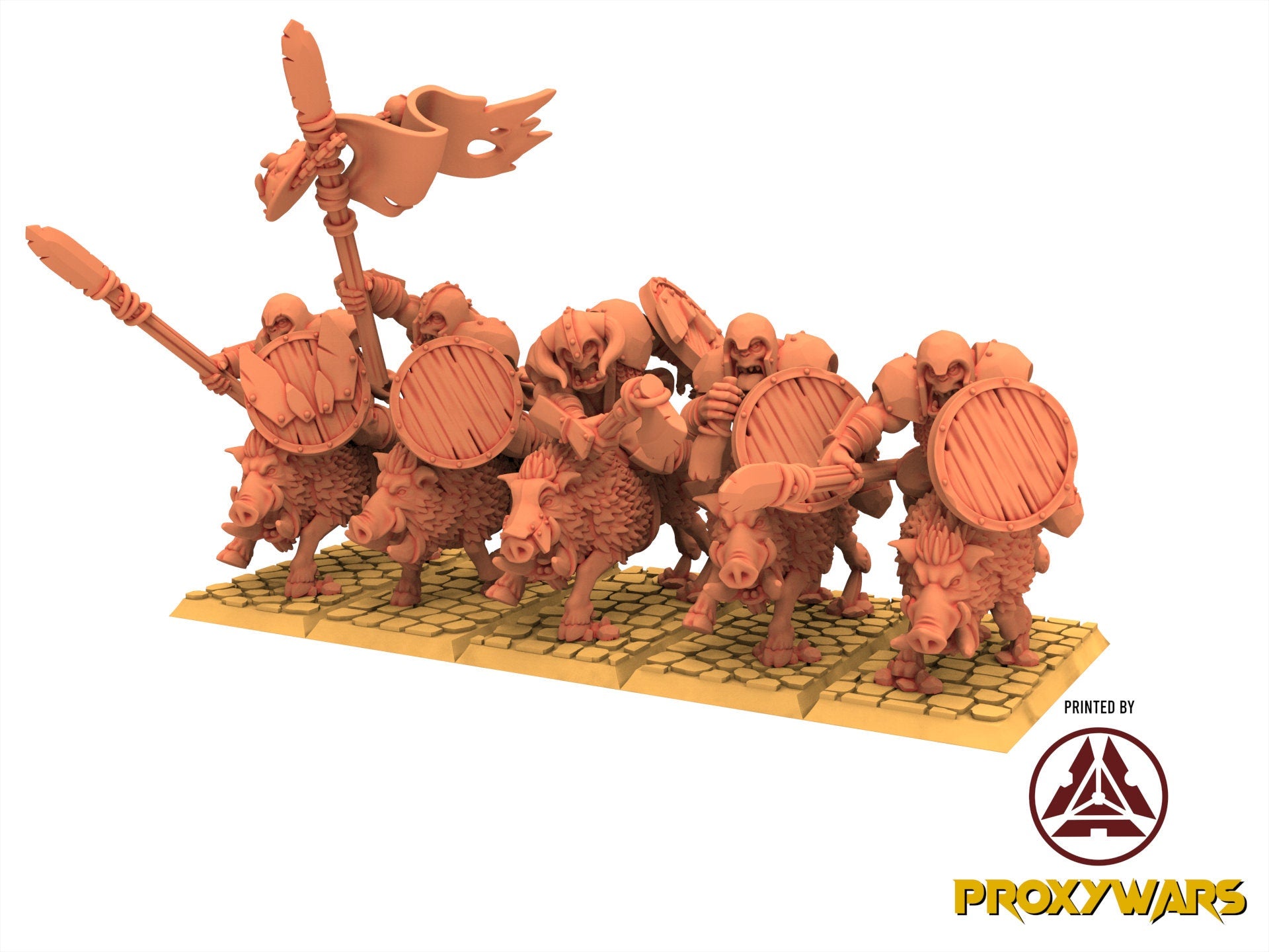 Orc & Goblin - Mounted Orcs on Boars, utilisables pour Oldhammer, king of wars, 9th age