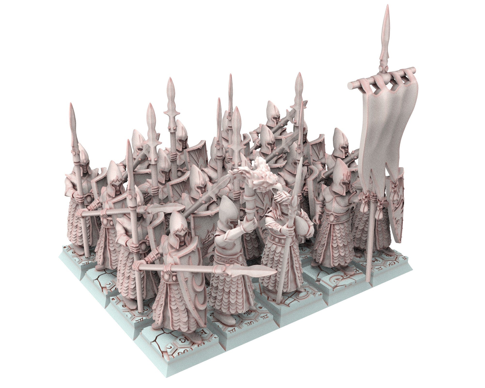 Hight Elves - 28mm Spearmen militia unit, Fantasy elves, Insular Kingdom usable for 9th Age, Fantasy Battle, Oldhammer, King of war, D&D