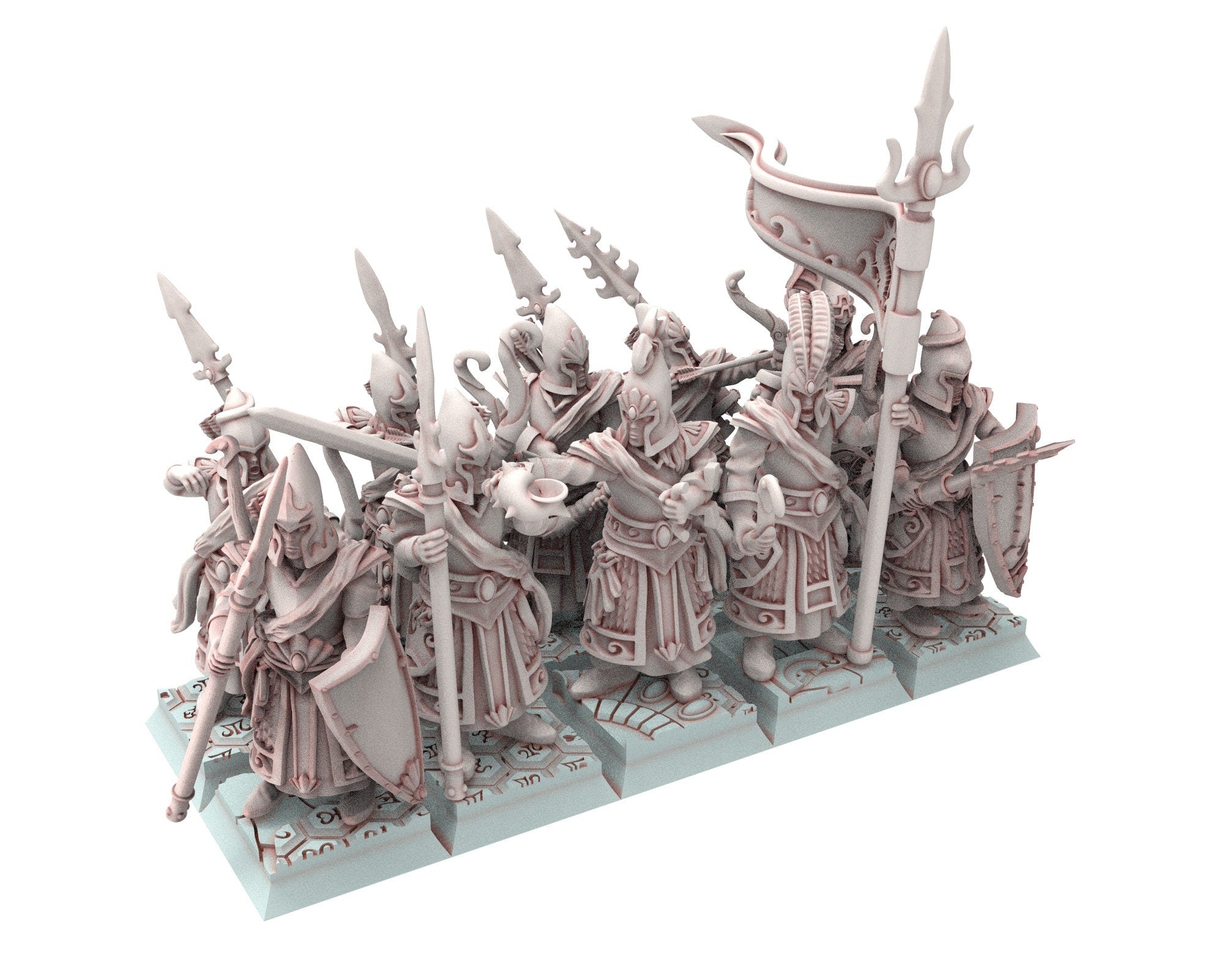 Hight Elves - 28mm Spearmen militia unit, Fantasy elves, Insular Kingdom usable for 9th Age, Fantasy Battle, Oldhammer, King of war, D&D