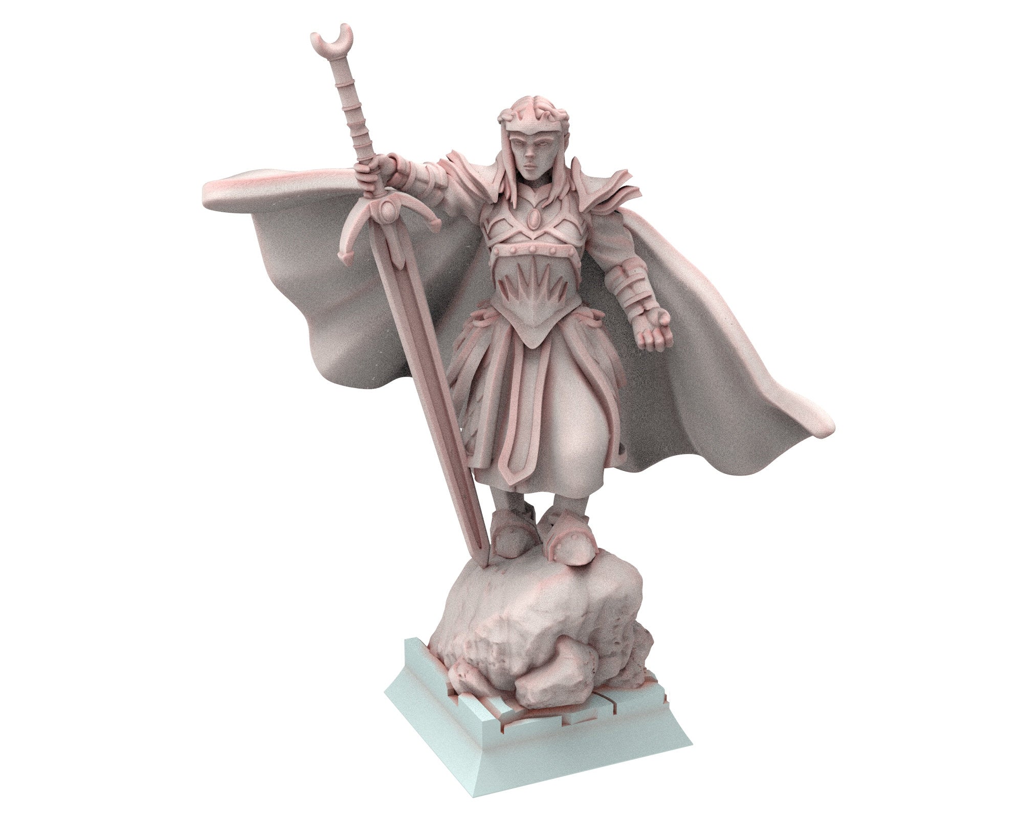 Hight Elves - 28mm Elven Princess of war V1, Fantasy elves, Insular Kingdom usable for 9th Age, Fantasy Battle, Oldhammer, King of war, D&D