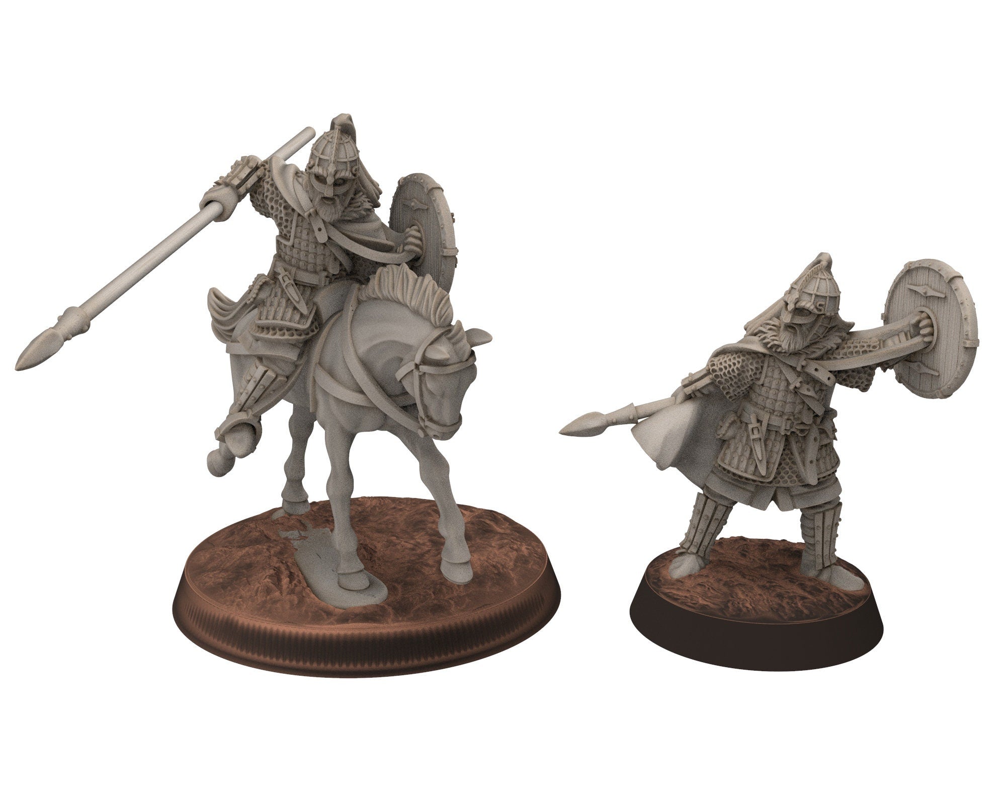Vendel Era - Jutish Hearthguard Mounted, Germanic Tribe Warband, 7 century, miniatures 28mm for wargame Historical... Medbury miniature