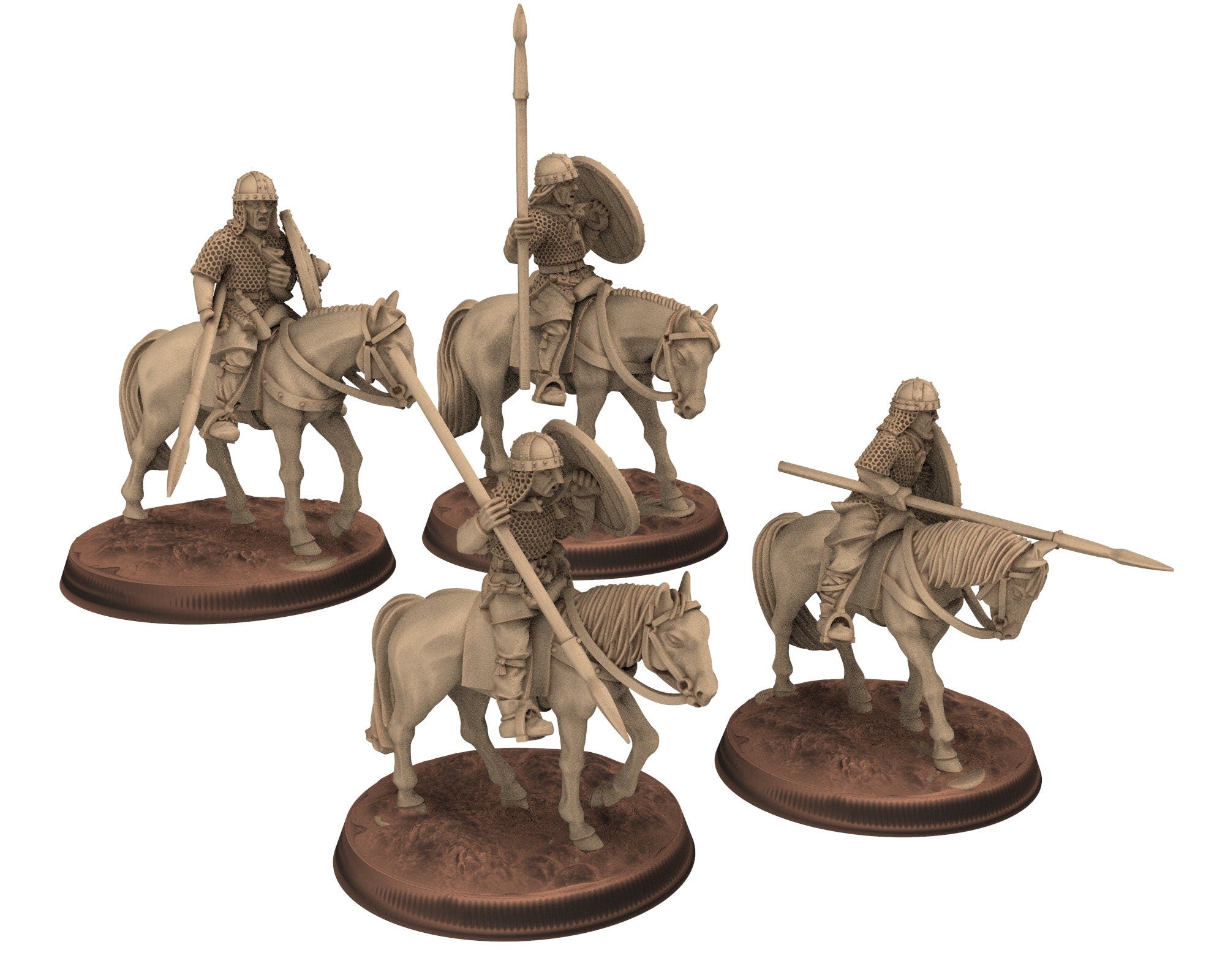 Dark Ages - Mounted Carolingian Hearthguard Elite Warriors Frank Empire, Miniatures 28mm, Wargame Historical Saga... Medbury miniature